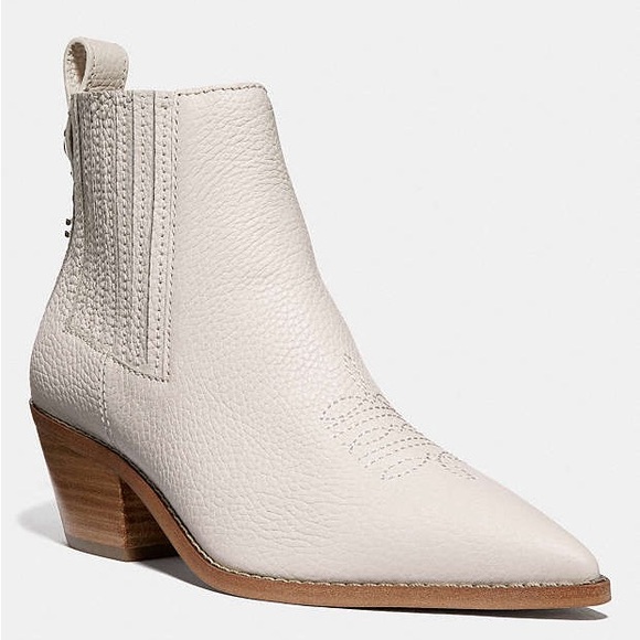 Coach Melody Western Cowboy Boots Ivory White | size 38.5 US - Picture 2 of 14